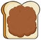 Cartoon Toast Bread Slice With Peanut Butter