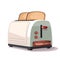 Cartoon Toaster with Bread Vector Illustration