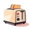 Cartoon Toaster with Two Toasts Vector Illustration