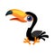 Cartoon toco toucan Ramphastos toco also known as the giant toucan