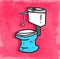 Cartoon toilet illustration, vector icon