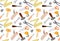 Cartoon tools semaless pattern, illustration