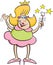 Cartoon tooth fairy waving a magic wand.