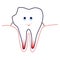 Cartoon tooth made in vector. Dental care