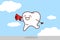 Cartoon tooth with megaphone