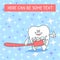 Cartoon tooth with a toothbrush and toothpaste. Smiling tooth. Dental illustration on seamless pattern with sparkles