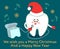 Cartoon tooth wishing Merry Christmas!