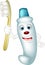 Cartoon toothpaste and toothbrushes