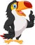 Cartoon toucan gives thumb up