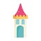 Cartoon tower fairy tale isolated icon design