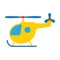 Cartoon toy helicopter flat vector illustration.