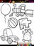 Cartoon toys objects coloring page