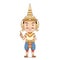 Cartoon traditional Thai angel male.