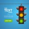 Cartoon Traffic Light Banner Card. Vector