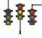 Cartoon Traffic Light Different Types Set. Vector