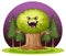 Cartoon Tree with Angry Face Vector