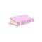 Cartoon trendy design pink closed book. Library. education and school symbol.