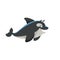 Cartoon trendy design smiling killer whale mascot. Sea and ocean icon vector illustration.
