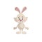 Cartoon trendy style cute bunny mascot icon. Simple gradient vector illustration