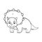 Cartoon Triceratops Cute Little Baby Dinosaur for Coloring Book and Education. Vector