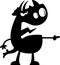 Cartoon Triceratops Silhouette Angry