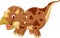 Cartoon triceratops three horned dinosaur illustration