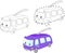 Cartoon trolleybus. Vector illustration. Coloring and dot to dot