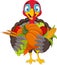 Cartoon turkey holding fruits and vegetables