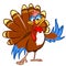 Cartoon turkey waving