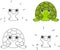 Cartoon turtle. Coloring book and dot to dot game for kids