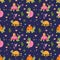 Cartoon turtle seamless pattern. Different actions of little reptiles with shells. Decorative nursery wallpaper. Baby