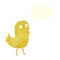 cartoon tweeting bird with speech bubble