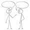 Cartoon of Two Men or Businessmen Talking With Empty or Blank Text or Speech Bubbles or Balloons