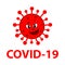 Cartoon ugly character of coronavirus