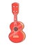 Cartoon ukulele illustration. Vector icon of ukulele isolated.
