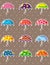 Cartoon umbrella stickers