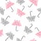 Cartoon umbrellas with cute cat faces. Seamless baby pattern