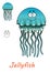 Cartoon underwater jellyfish