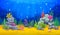 Cartoon underwater landscape coral reef background