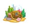 Cartoon underwater turtle shell fairy house