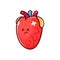 Cartoon unhappy sick heart character, sad heart