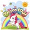 Cartoon Unicorn and Five Cute Owls