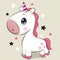 Cartoon Unicorn isolated on a beige background