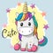 Cartoon Unicorn isolated on a gray background