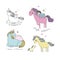 Cartoon unicorn. Mythical animal. cute pegasus - Vector