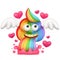 Cartoon unicorn rainbow vomiting poo emoji character
