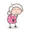 Cartoon Upset Granny Character Vector Illustration