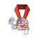 Cartoon usa medal with in with holding megaphone character