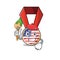 Cartoon usa medal with in painter character