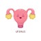 Cartoon uterus human bogy organ cute character